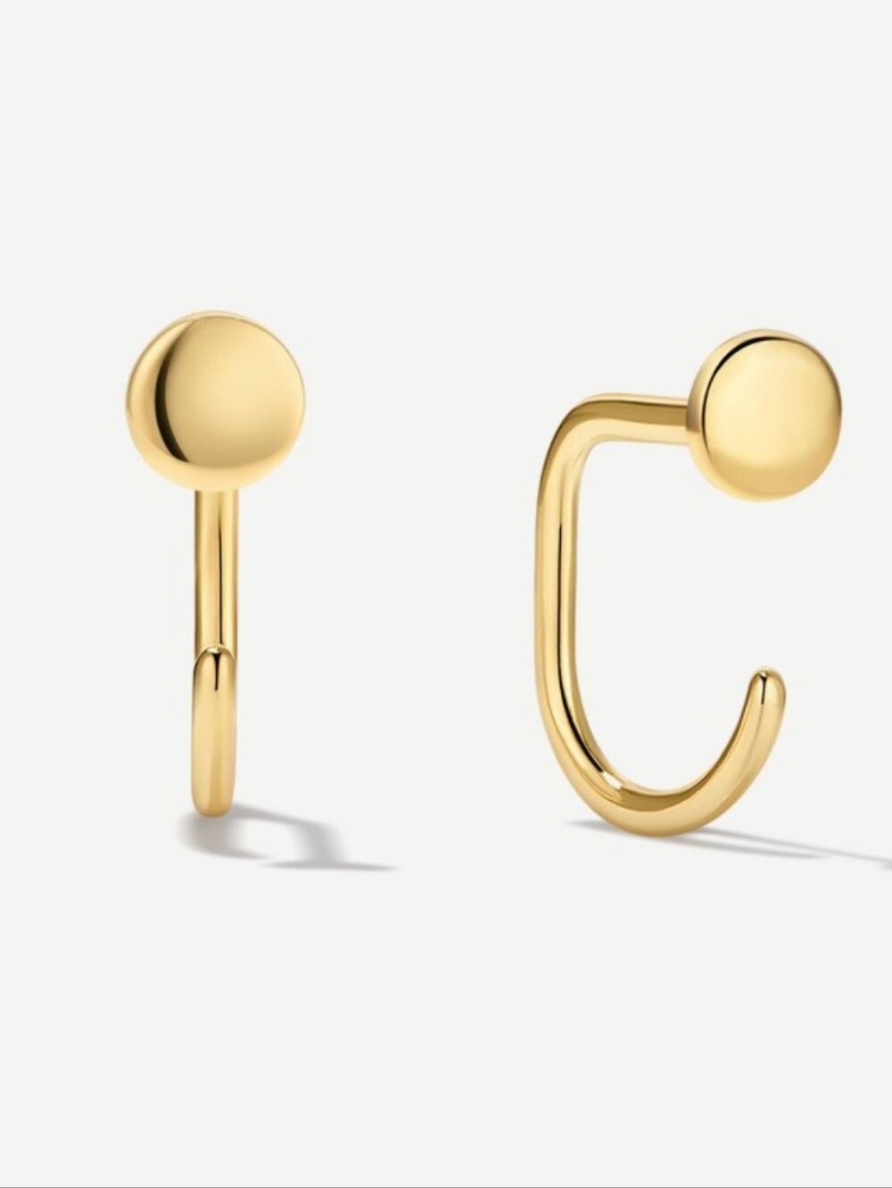 Gold Disc Huggie Earrings - Women Jewelry